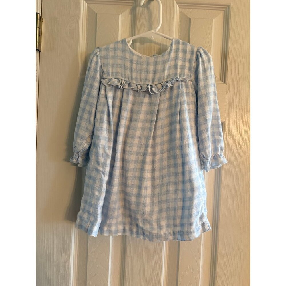 The Oaks Apparel Soft Blue Plaid Girls Dress Size 2